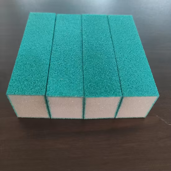 Bloc tampon vert tampon à ongles éponge 4 côtés tampon à ongles 4 voies