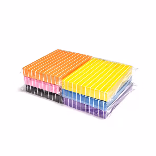 Tampon d'éponge de lime à ongles de manucure à longue bande colorée professionnelle de couleur de logo personnalisé d'OEM